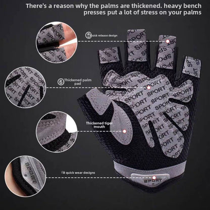 Sports and fitness gloves, breathable