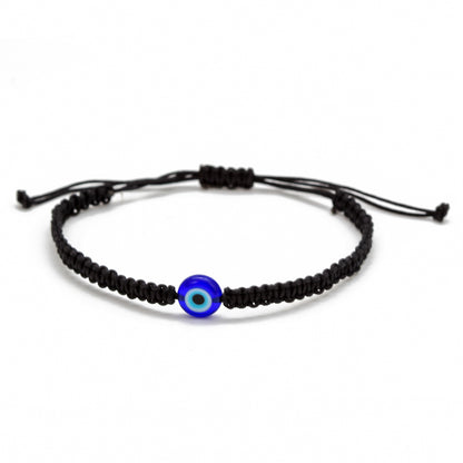 Blue Eyes Evil Eye Red Cord Braided Adjustable Bracelet