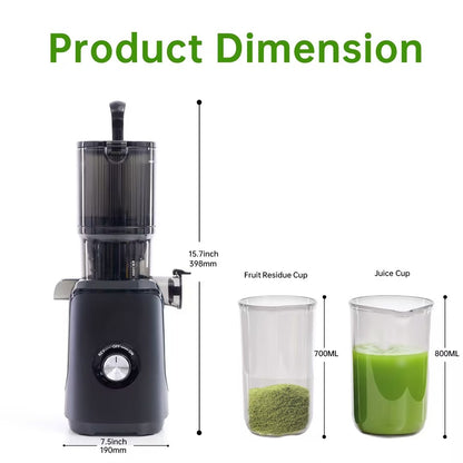Cold Juicer, Chewable Juicer, Wide Feeding Trough For Easy Cleaning, Suitable For Whole Vegetables And Fruits