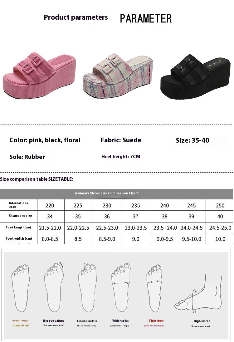 Simple All-match Wedge Platform Women's Sandals