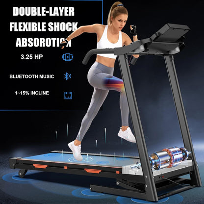 Home Automatic Tilt Treadmill Foldable Treadmill 400 Lbs Approx. 181.4 Kg Capacity 3.25 Horsepower Folding Electric Treadmill